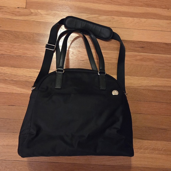 Lo & Sons The Original "OG" Black Travel Laptop Weekend Bag, Like New Black+Gold - Picture 11 of 11